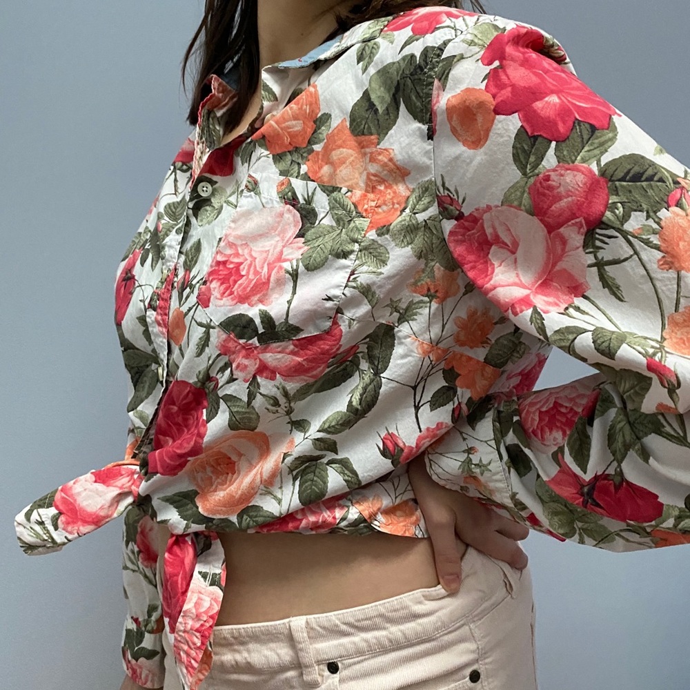 Talbots Floral Button Up Blouse